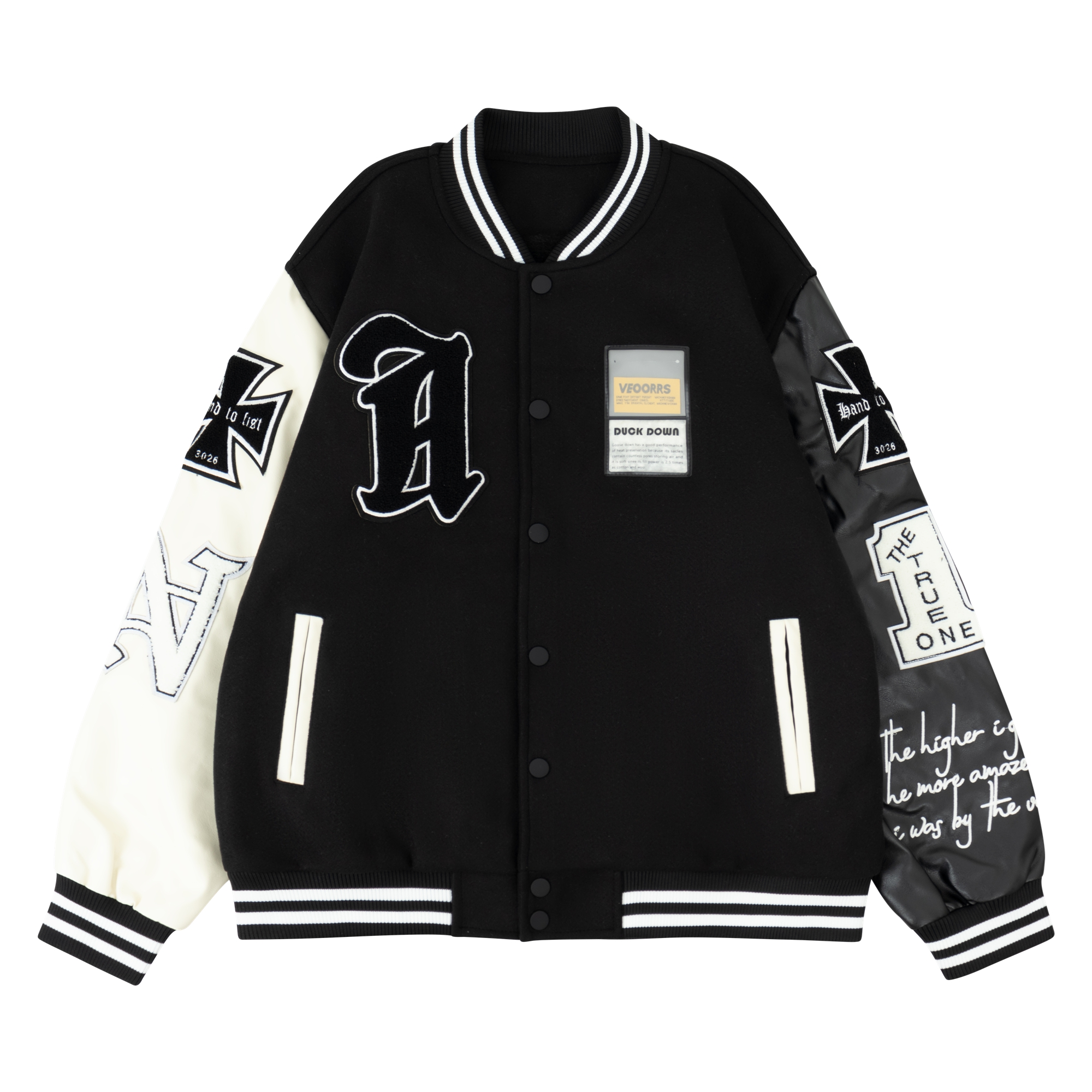 Varsity Jacket Wool - Men's Plush Inner Bomber Jackets Loose