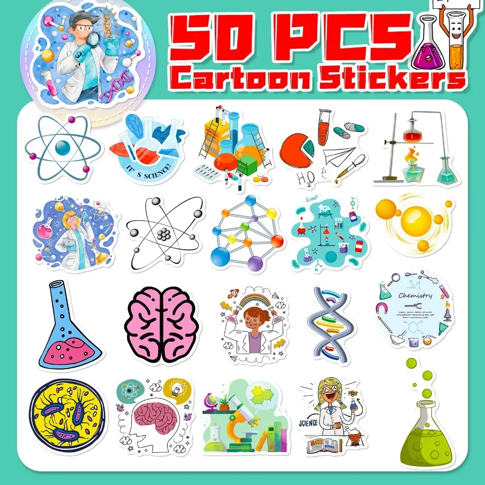 50PCS Cartoon Science Lab Stic - Vintage Fashion Toys avaliação e preço