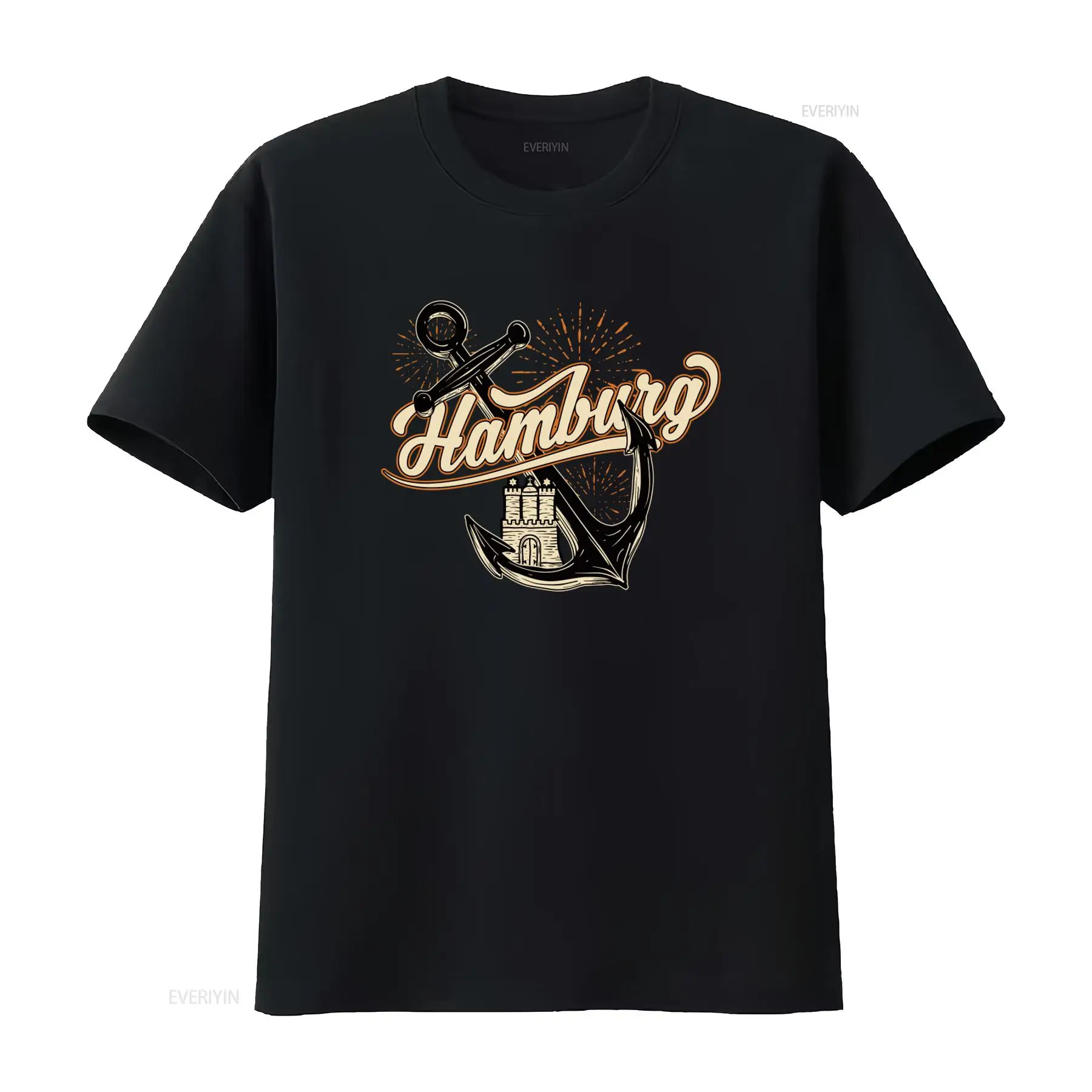 Mens Hamburg Anchor Print T Sh - Vintage Fashion Hamburg avaliação e preço
