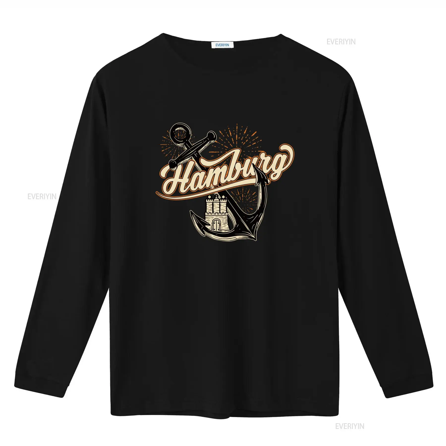 Mens Hamburg Anchor Print T Sh - Vintage Fashion Hamburg avaliação e preço