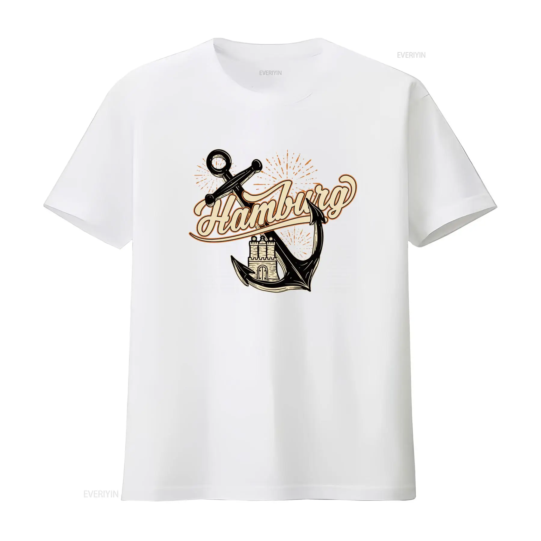 Mens Hamburg Anchor Print T Sh - Vintage Fashion Hamburg avaliação e preço