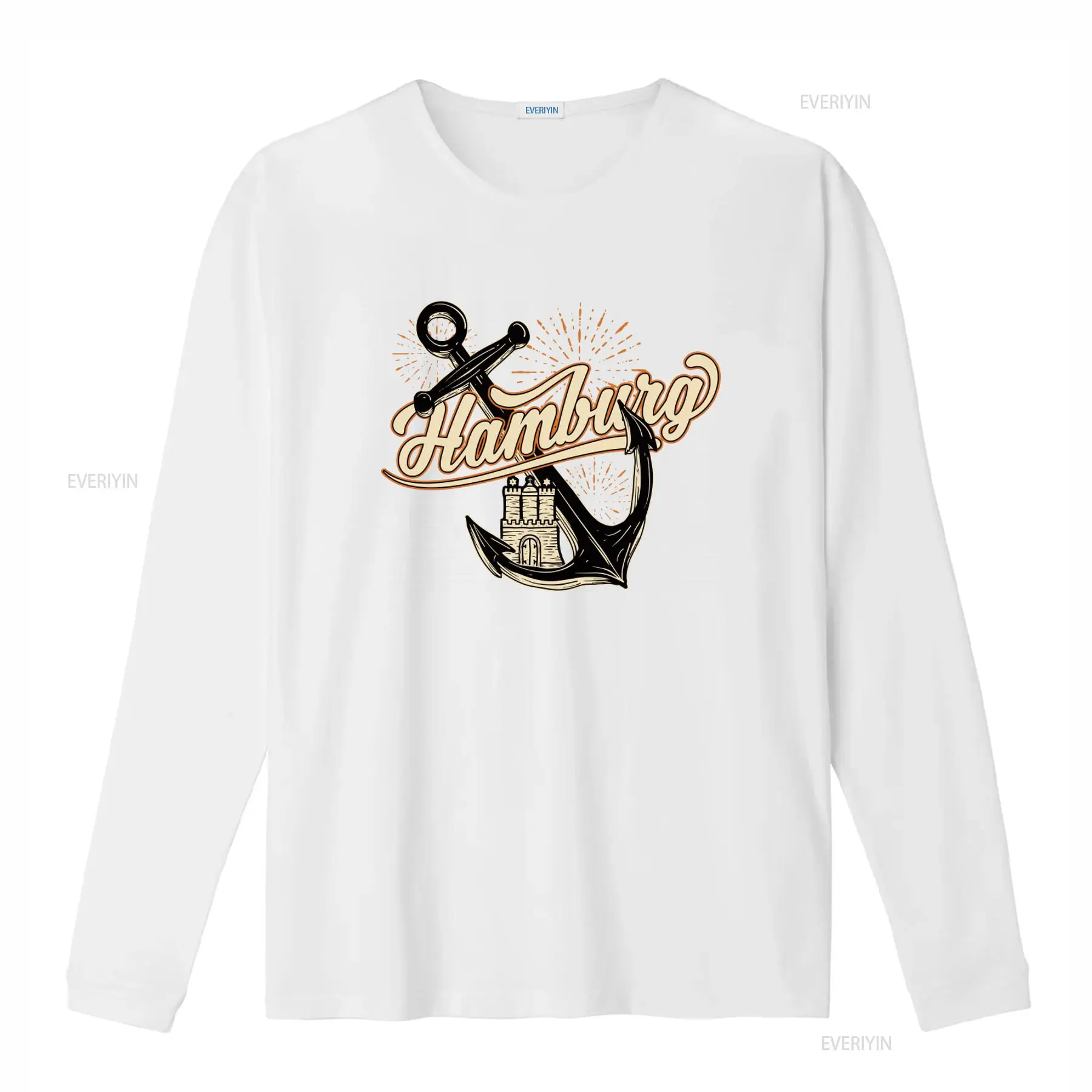Mens Hamburg Anchor Print T Sh - Vintage Fashion Hamburg avaliação e preço