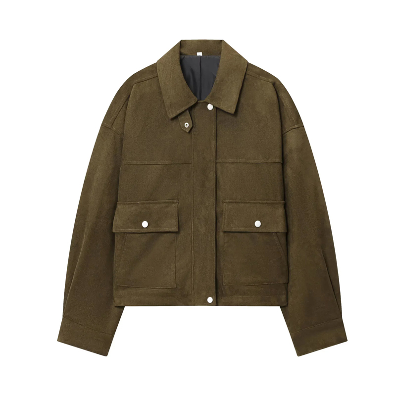 MUJER Faux Leather Bomber Jack - Varsity Jacket Wool avaliação e preço