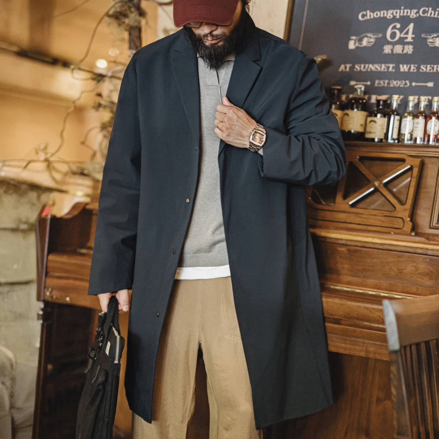 Maden Men’s Trench Coat Britis - Vintage Windbreaker Nylon avaliação e preço