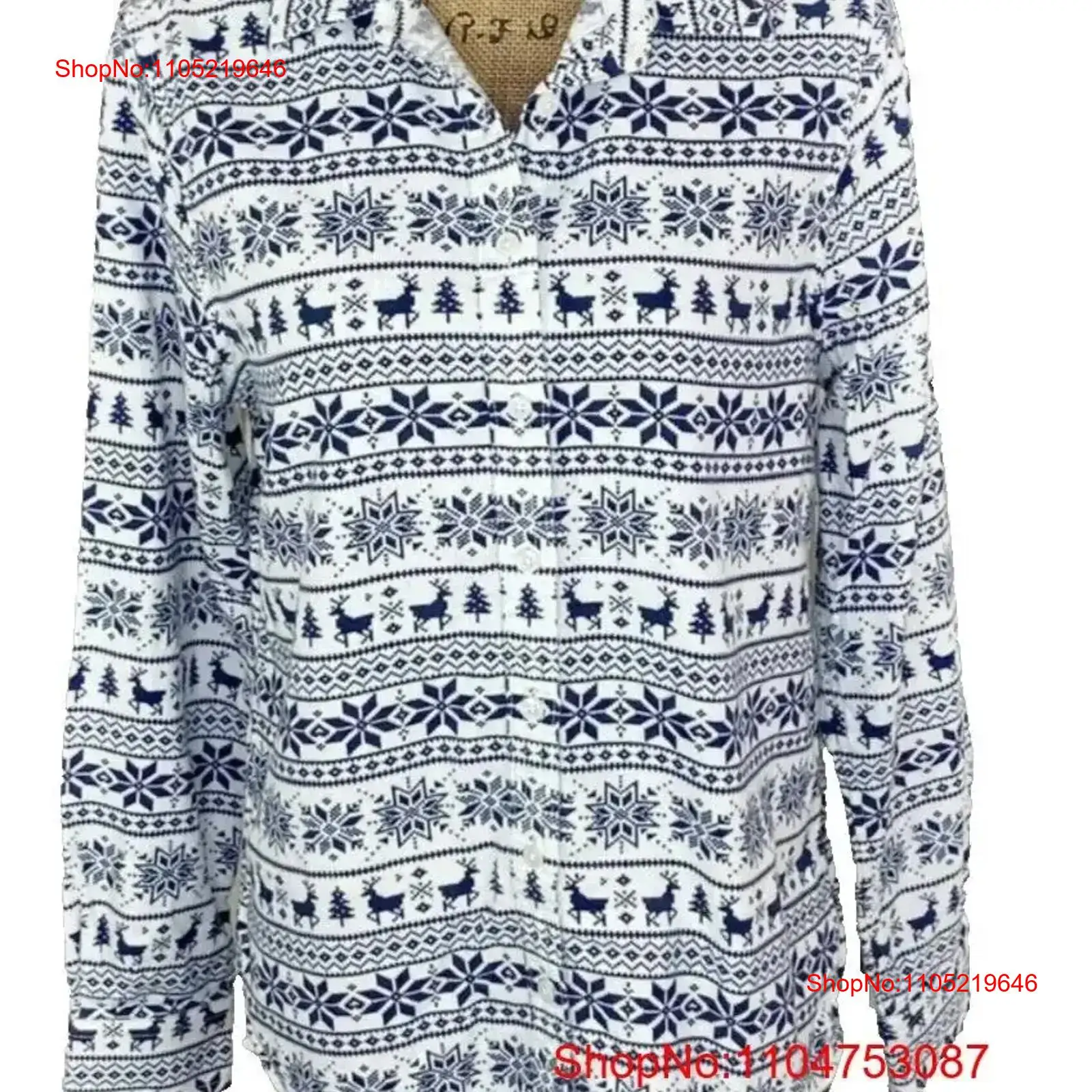 Lands End Fair Isle Flannel Bu - Vintage Fashion Faire avaliação e preço