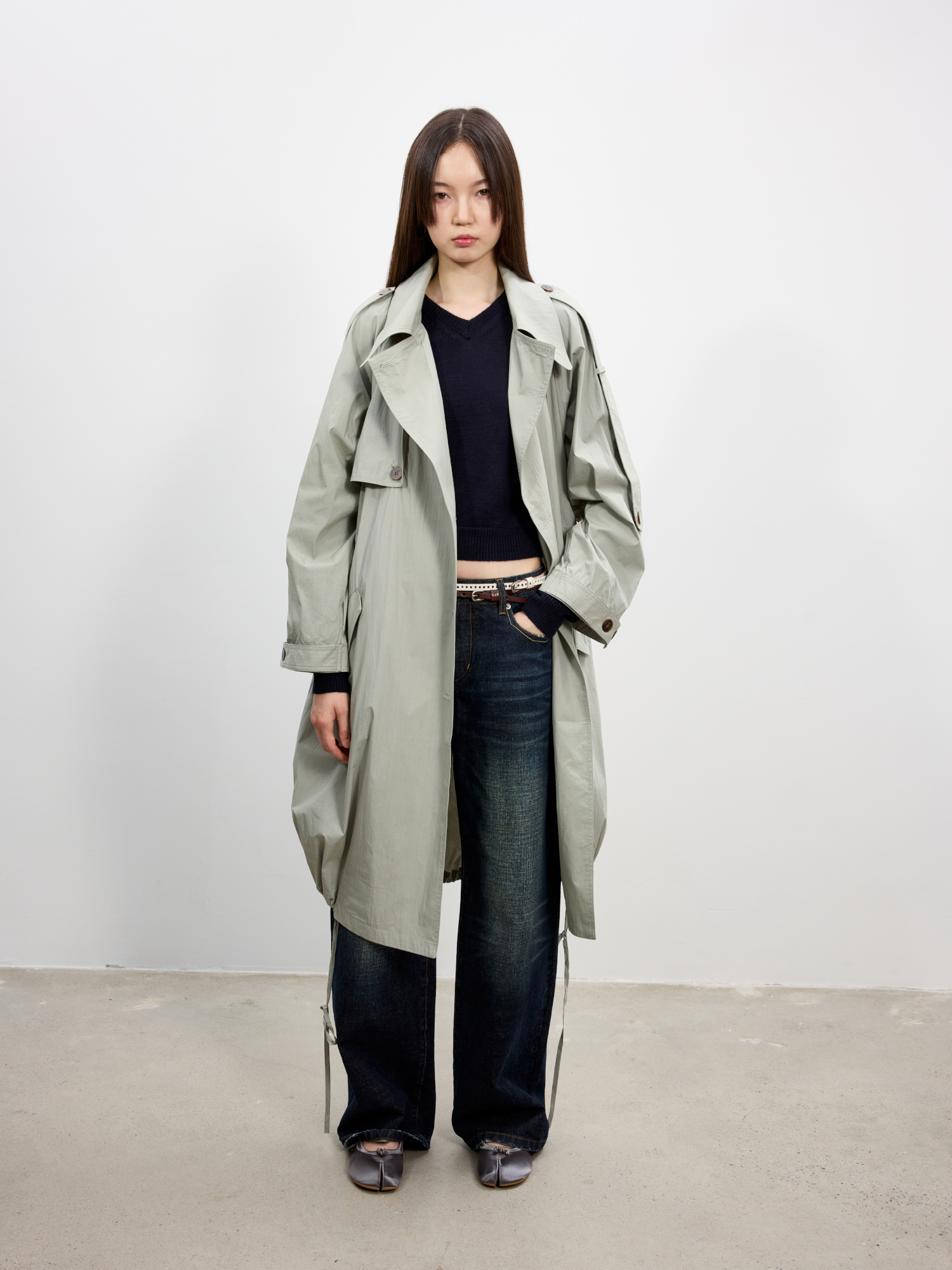Retro Loose Fit Long Coat Vint - Vintage Windbreaker Nylon avaliação e preço