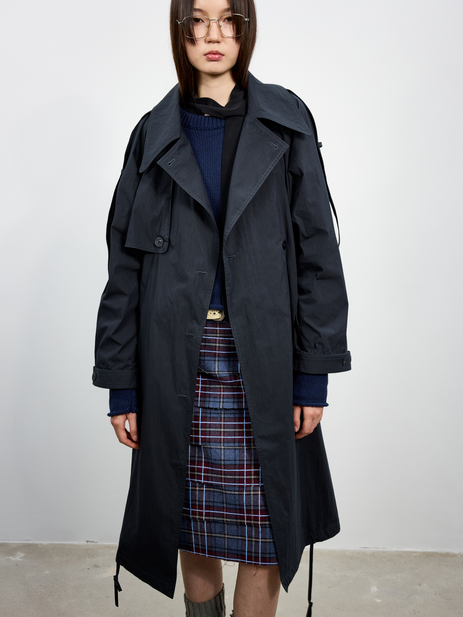 Retro Loose Fit Long Coat Vint - Vintage Windbreaker Nylon avaliação e preço