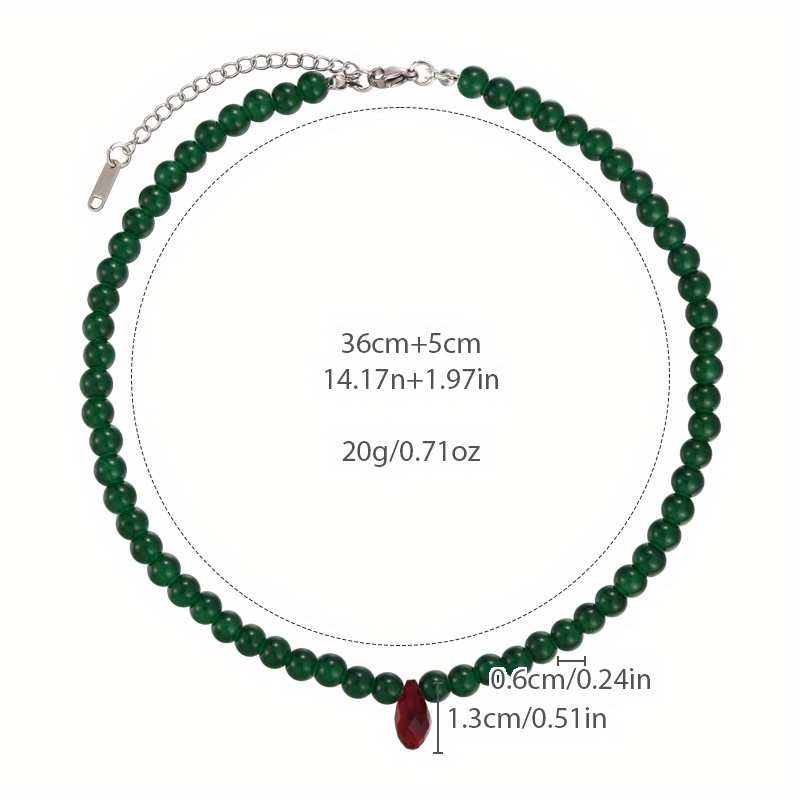 Vintage Green Beaded Necklace  - Vintage Fashion Faire avaliação e preço
