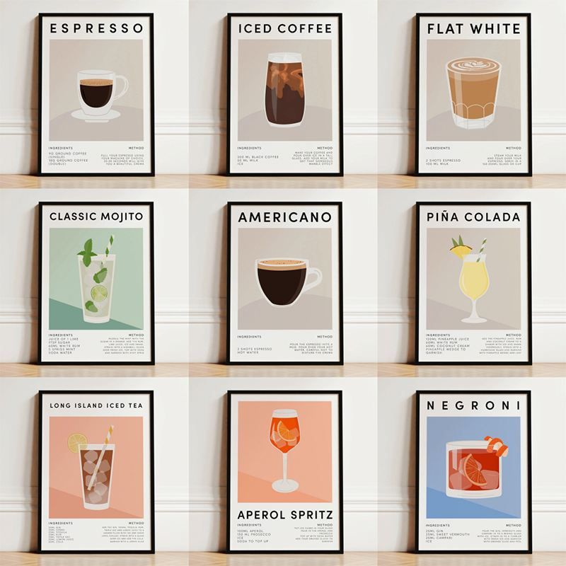 Vintage Fashioned Cocktail Pos - Vintage Fashion Prints For Wall avaliação e preço