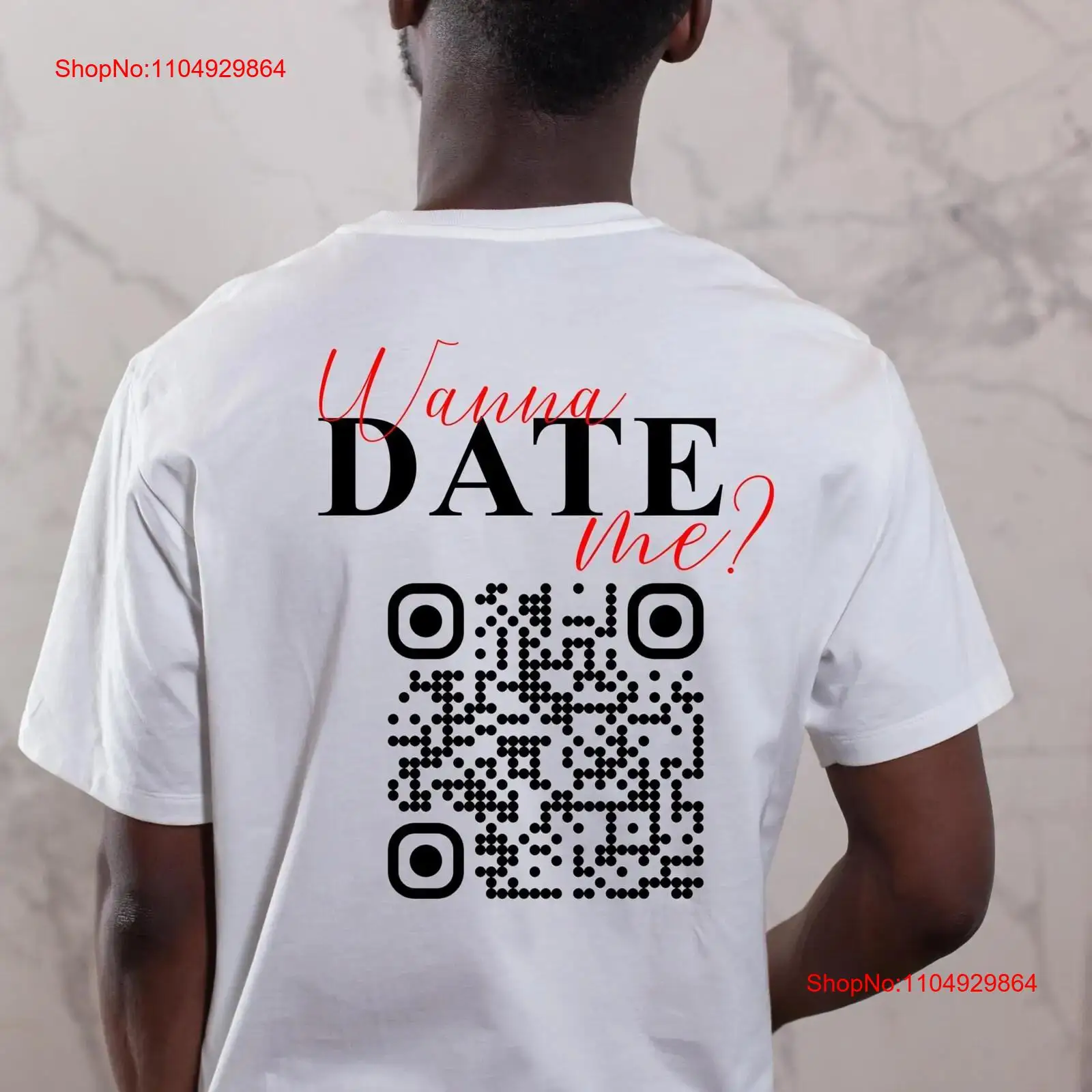 Wanna Date Me QR Code T Shirt  - Vintage Fashion Jersey avaliação e preço
