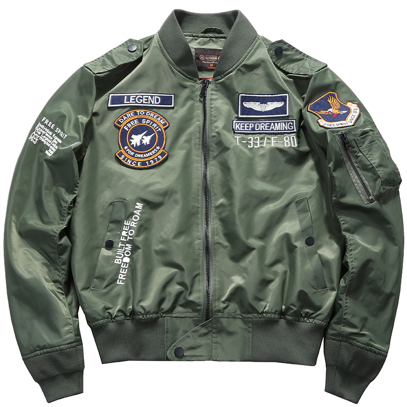 Men's Spring Tactical Army MA- - Varsity Jacket Wool avaliação e preço