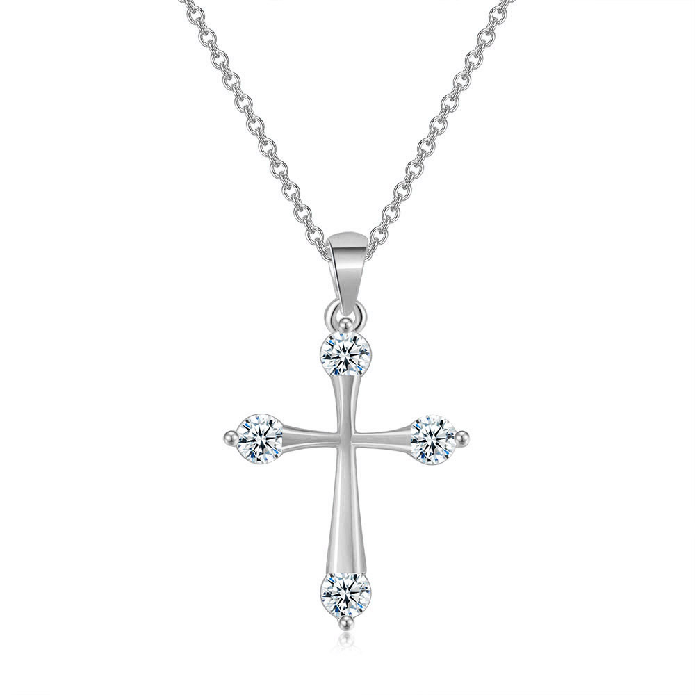 Silver Color Cross Pendant Nec - Vintage Fashion Faire avaliação e preço