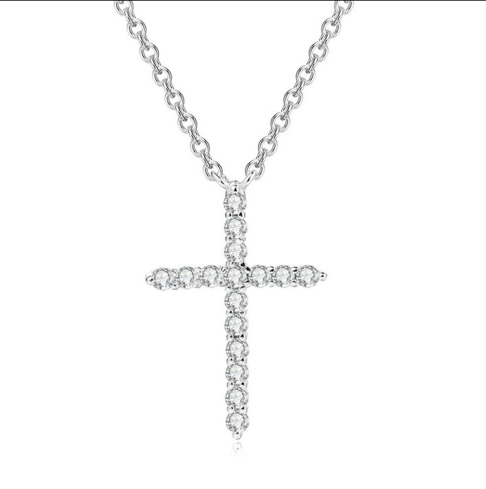 Silver Color Cross Pendant Nec - Vintage Fashion Faire avaliação e preço