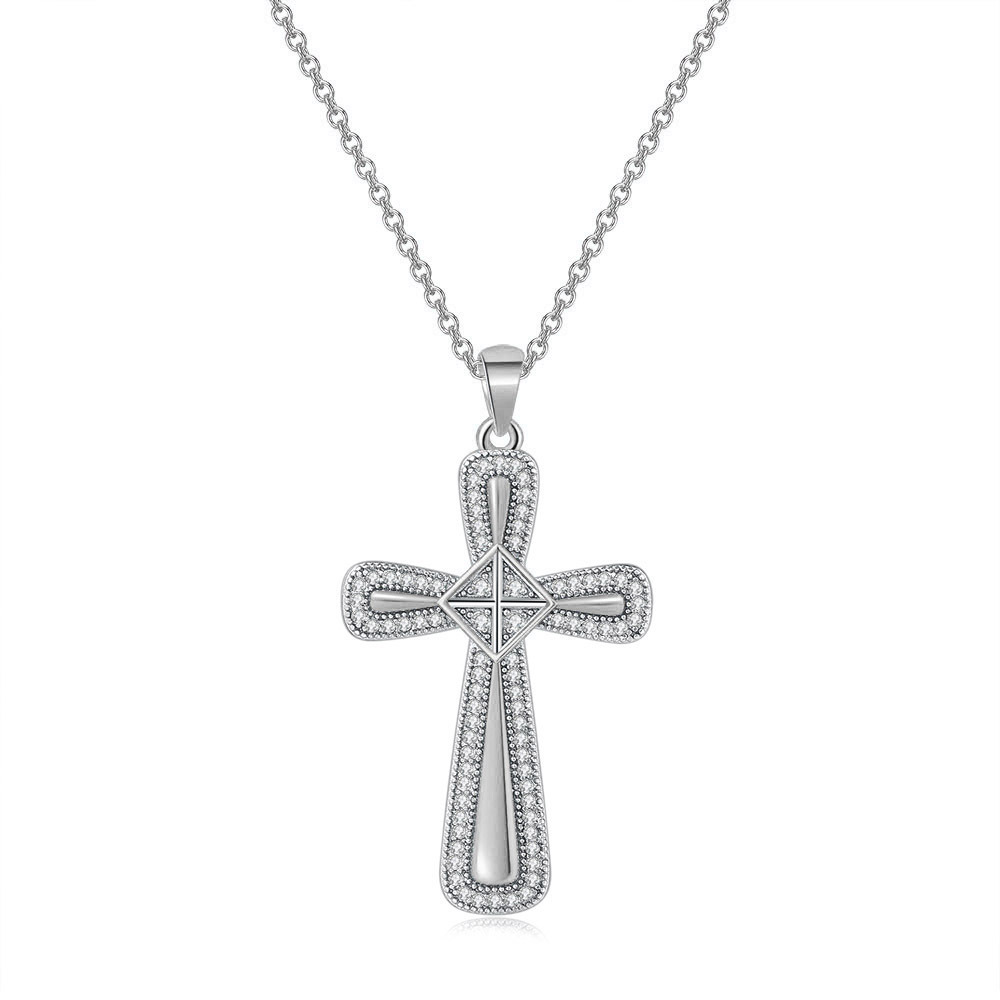 Silver Color Cross Pendant Nec - Vintage Fashion Faire avaliação e preço