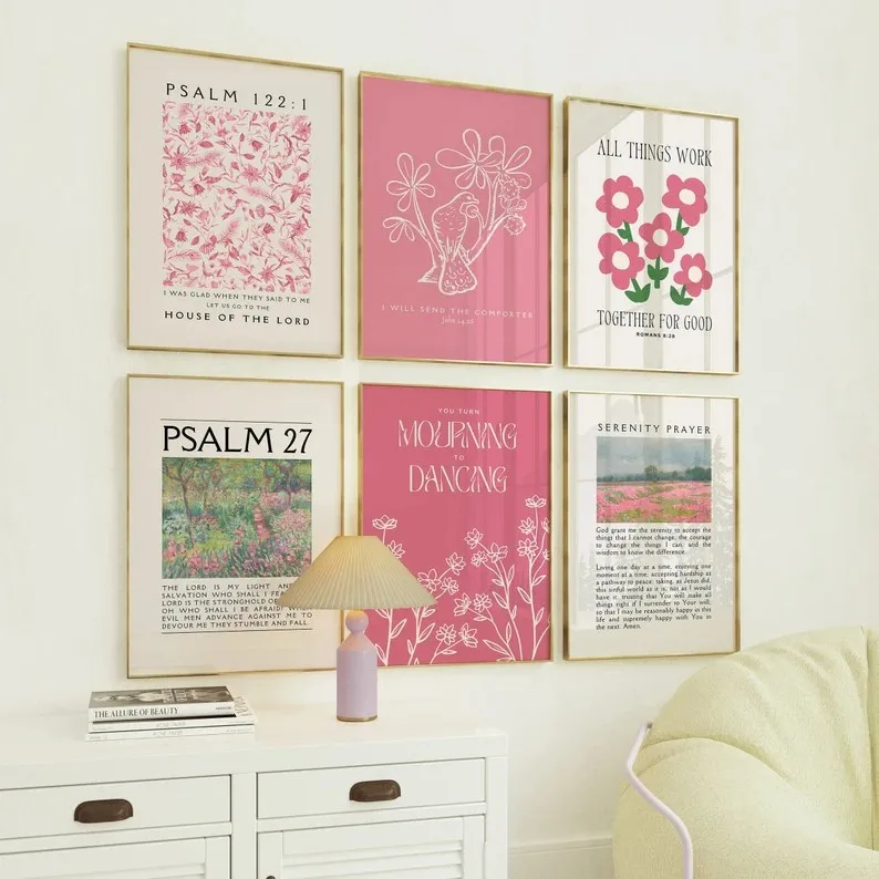 Minimalist Canvas Posters Pink - Vintage Fashion Prints For Wall avaliação e preço