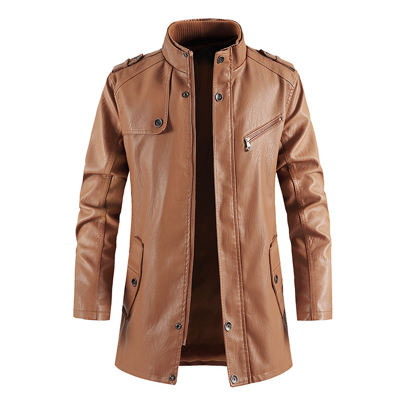 Mid-Length Faux Leather Motocy - Vintage Windbreaker Nylon avaliação e preço