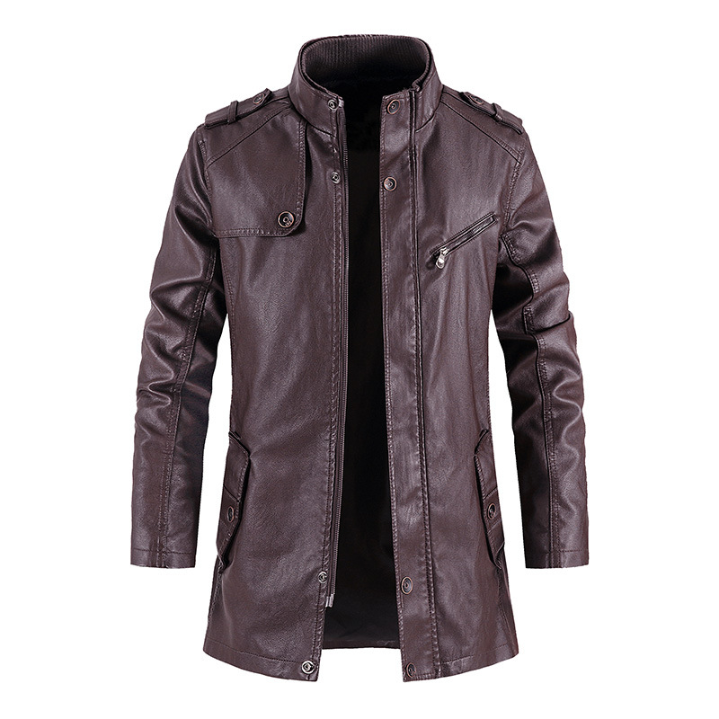 Mid-Length Faux Leather Motocy - Vintage Windbreaker Nylon avaliação e preço