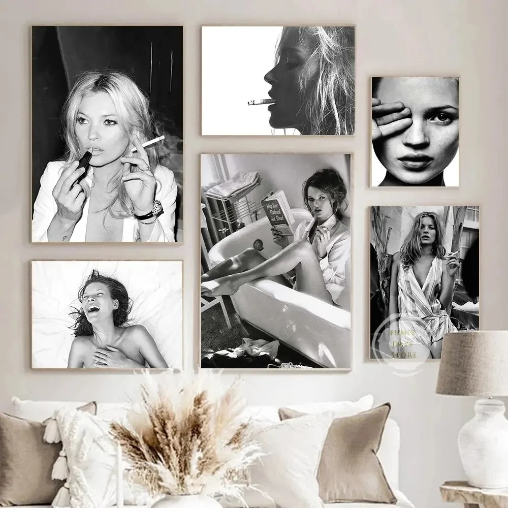 Vintage Sexy Supermodel Kate M - Vintage Fashion Prints For Wall avaliação e preço