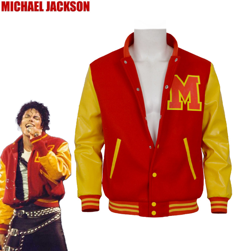 Men's Michael Jackson Cosplay  - Varsity Jacket Wool avaliação e preço