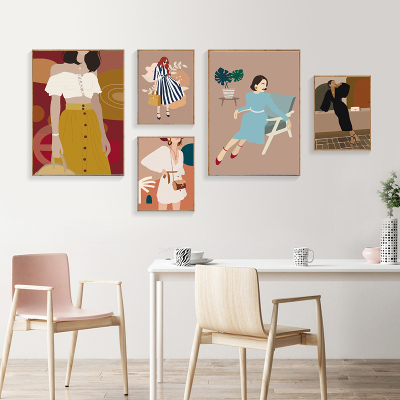 Vintage Girl Fashion Abstract  - Vintage Fashion Prints For Wall avaliação e preço