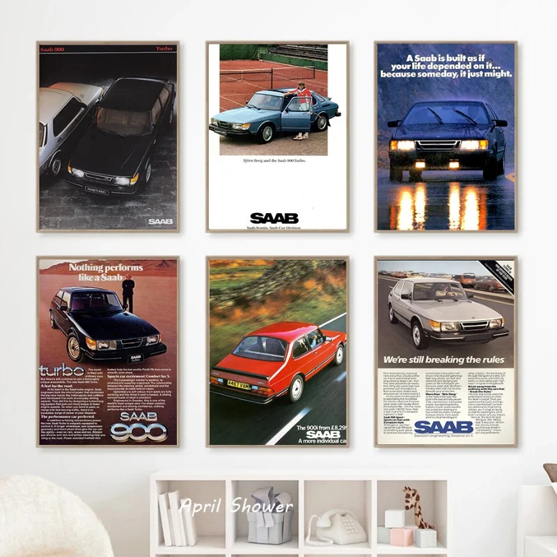 Classic Vintage Saab 900 Turbo - Vintage Fashion Prints For Wall avaliação e preço