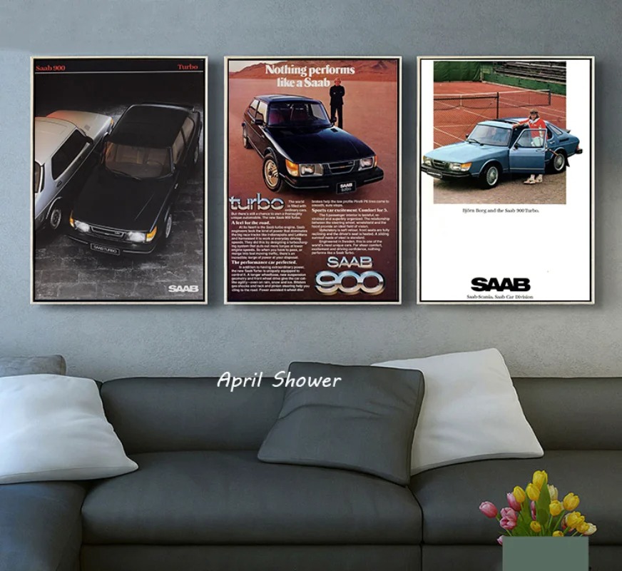 Classic Vintage Saab 900 Turbo - Vintage Fashion Prints For Wall avaliação e preço