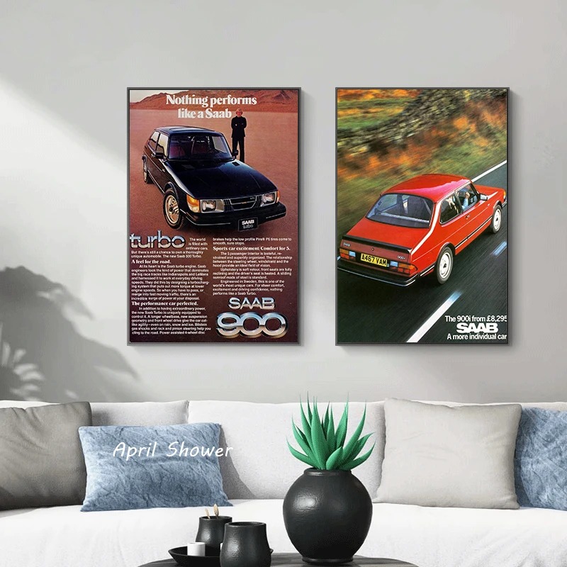 Classic Vintage Saab 900 Turbo - Vintage Fashion Prints For Wall avaliação e preço