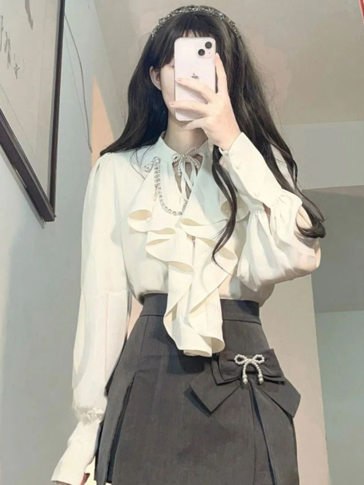 Elegant Vintage Long Sleeve Sh - Vintage Fashion Jersey avaliação e preço
