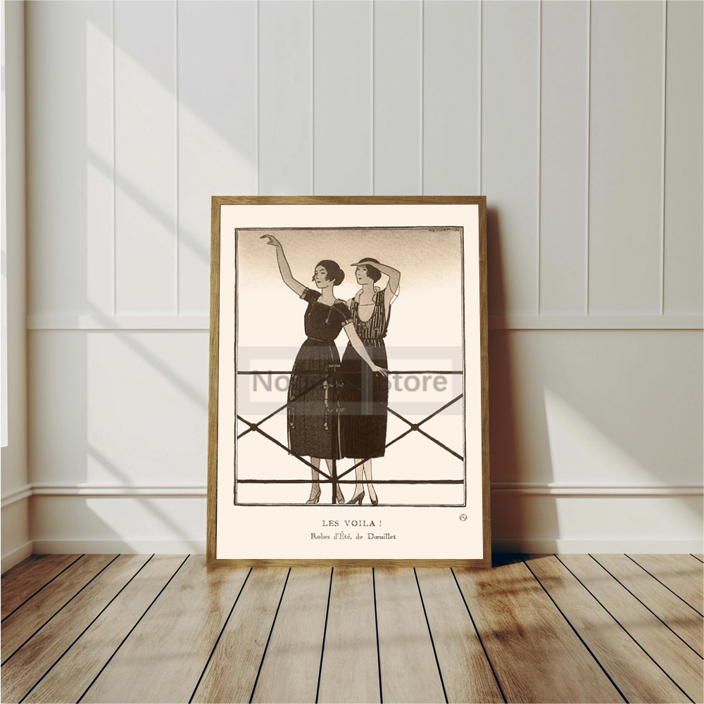 Vintage French Deco Art Illust - Vintage Fashion Prints For Wall avaliação e preço