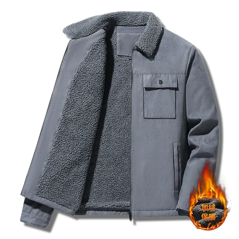 Winter Men Jackets Suede Warm  - Vintage Windbreaker Nylon avaliação e preço